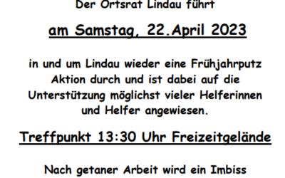 Samstag 22. April 2023 13:30 Lindauer Aufräumtag